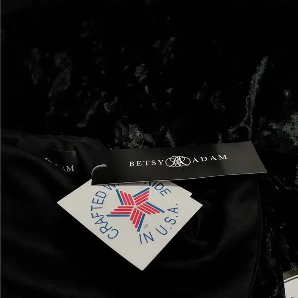 Betsy & Adam Velvet Formal Evening Gown Womens Size 6 Black Wedding Party Dress - Picture 10 of 10